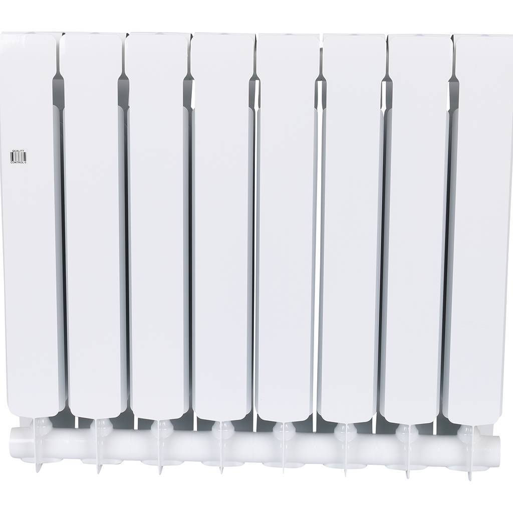 Радиатор биметаллический RIFAR BASE 500 8 секций боковое подключение (белый RAL 9016), 1RB50-8