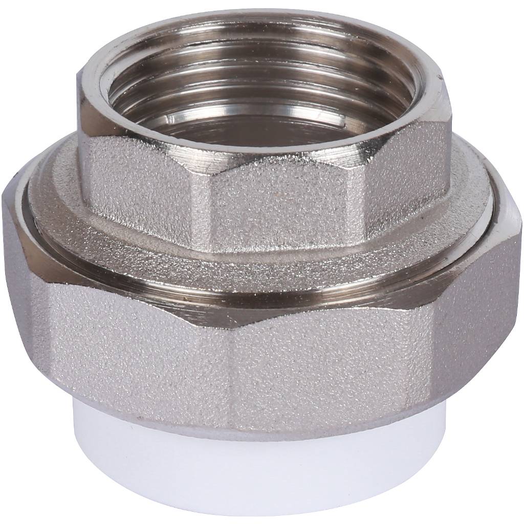 Муфта разъемная с внутренней резьбой Политэк 32х1 для полипропиленовых труб под сварку (цвет белый), 9801003201