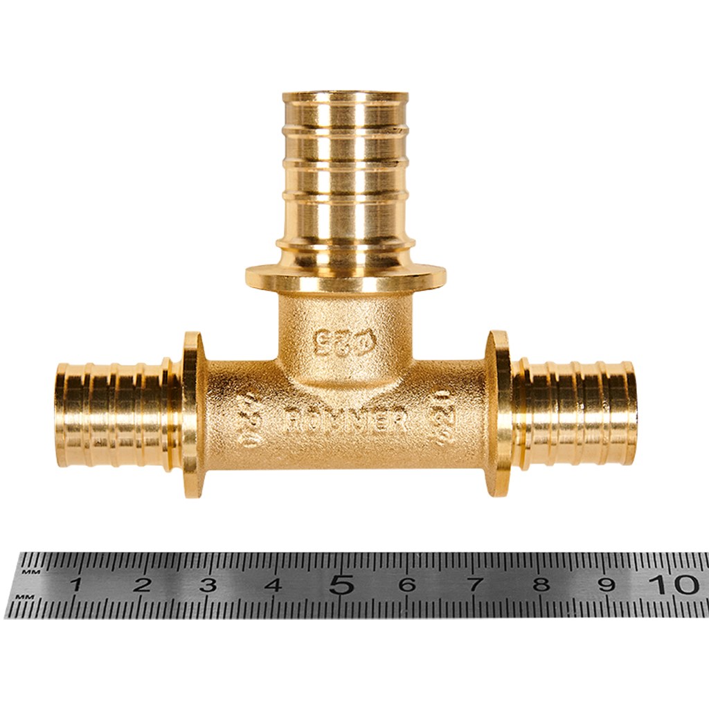 Тройник переходной ROMMER 20x25x20 для труб из сшитого полиэтилена аксиальный, RFA-0014-202520