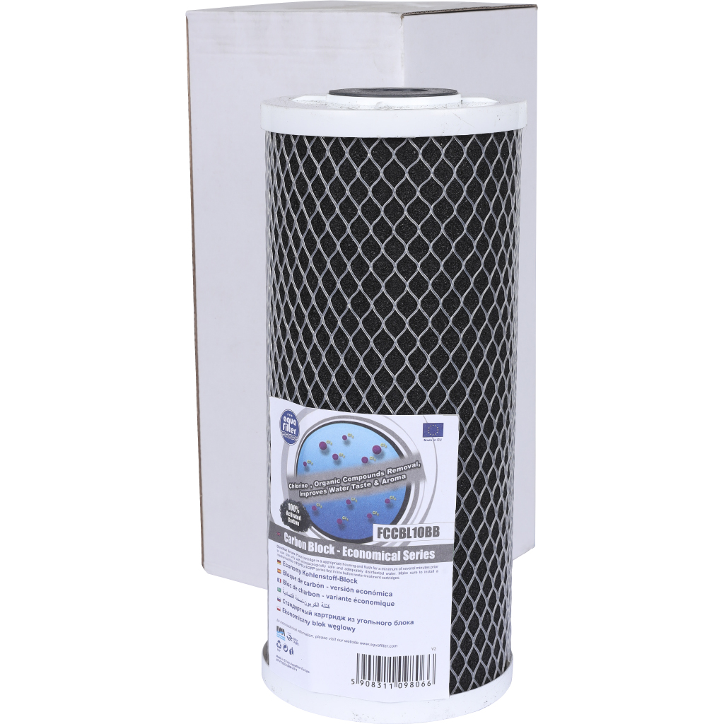 Картридж 10ВВ AquaFilter AQM из спеченного актививированного угля, FCCBL10BB