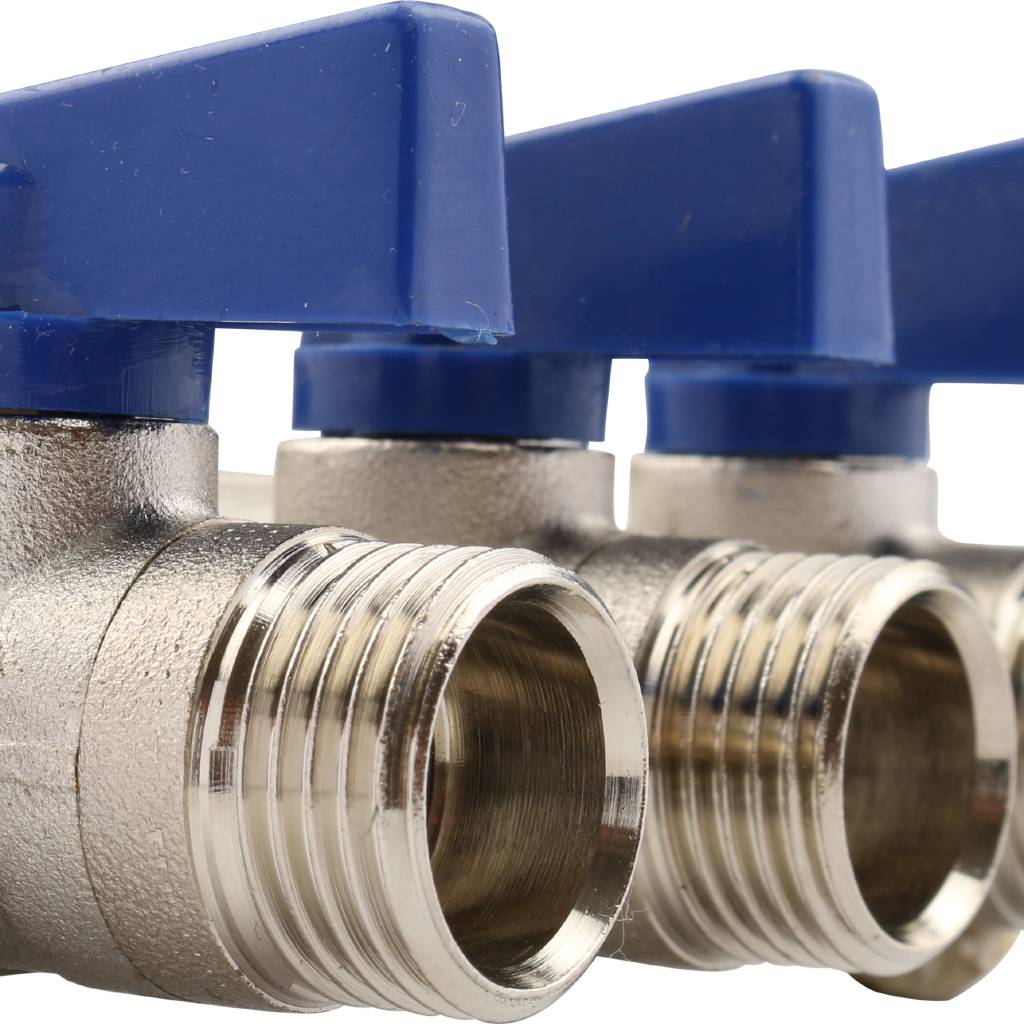 Коллектор TIEMME (1/2)х3/4 с кран. на 3 выхода