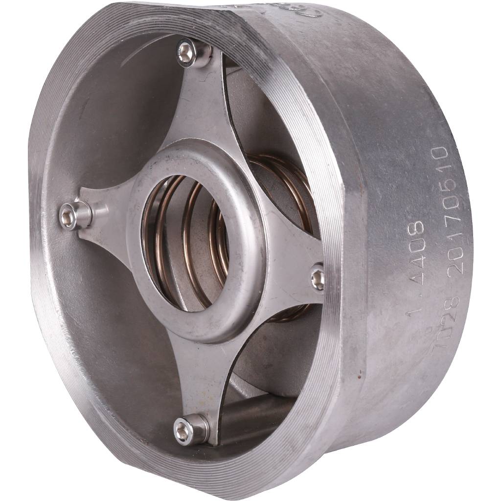 Клапан обратный пружинный ZETKAMA 275I Ду100 Ру40 межфланцевый из нерж. стали, 275I100E51