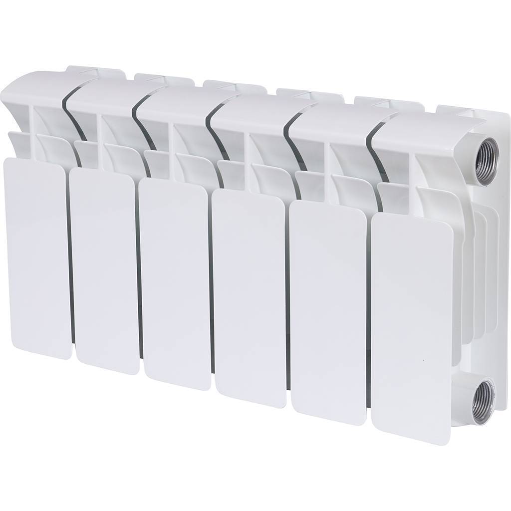 Радиатор биметаллический RIFAR BASE 200 6 секций боковое подключение (белый RAL 9016), 1RB20-6