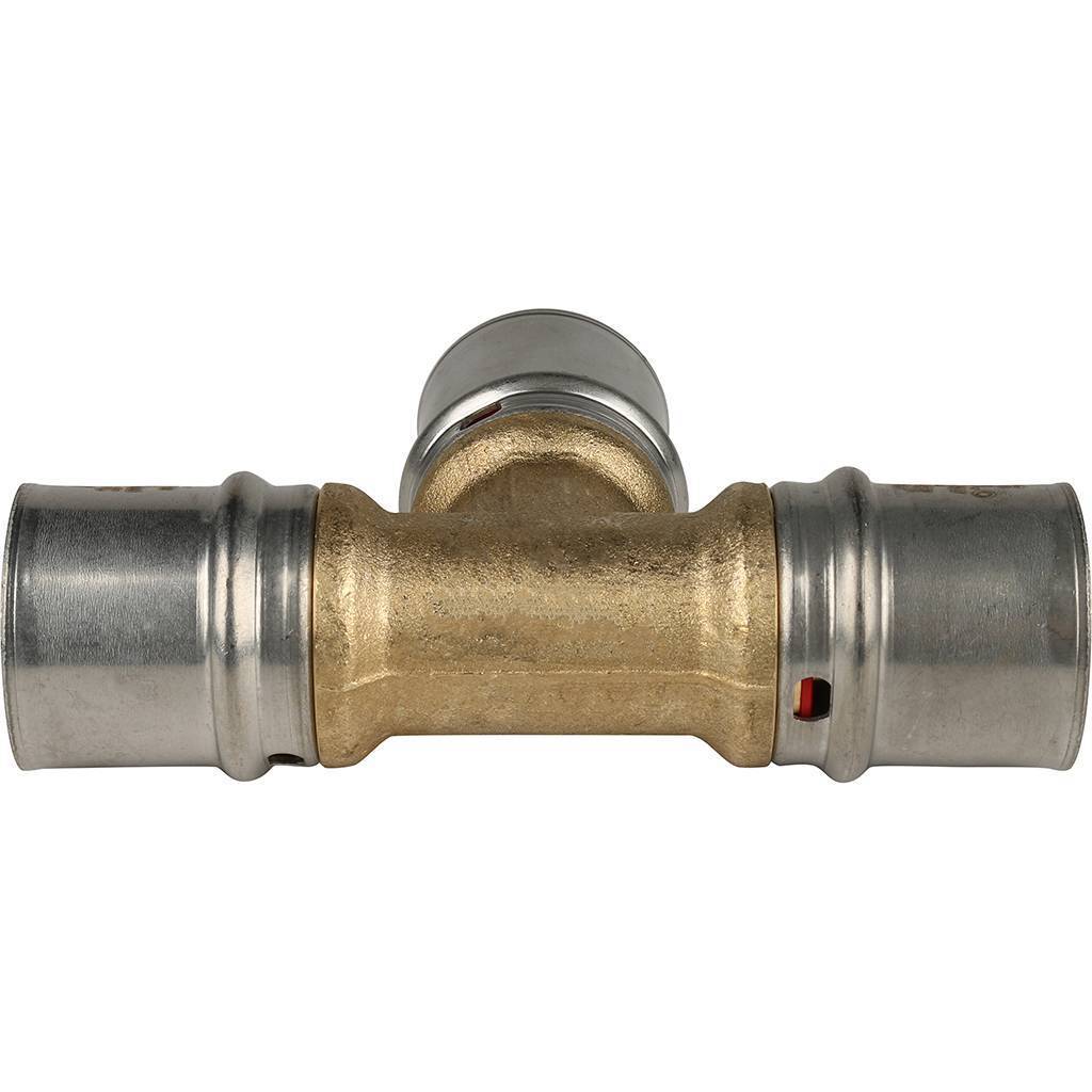 Тройник STOUT равнопроходный 26х26х26 для металлопластиковых труб прессовой, SFP-0006-262626