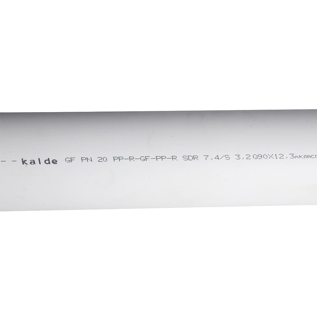 Труба полипропиленовая армированная (стекловолокно) (цвет белый) Kalde d=90х12,3 (PN 20), R.3202-tfr-900020