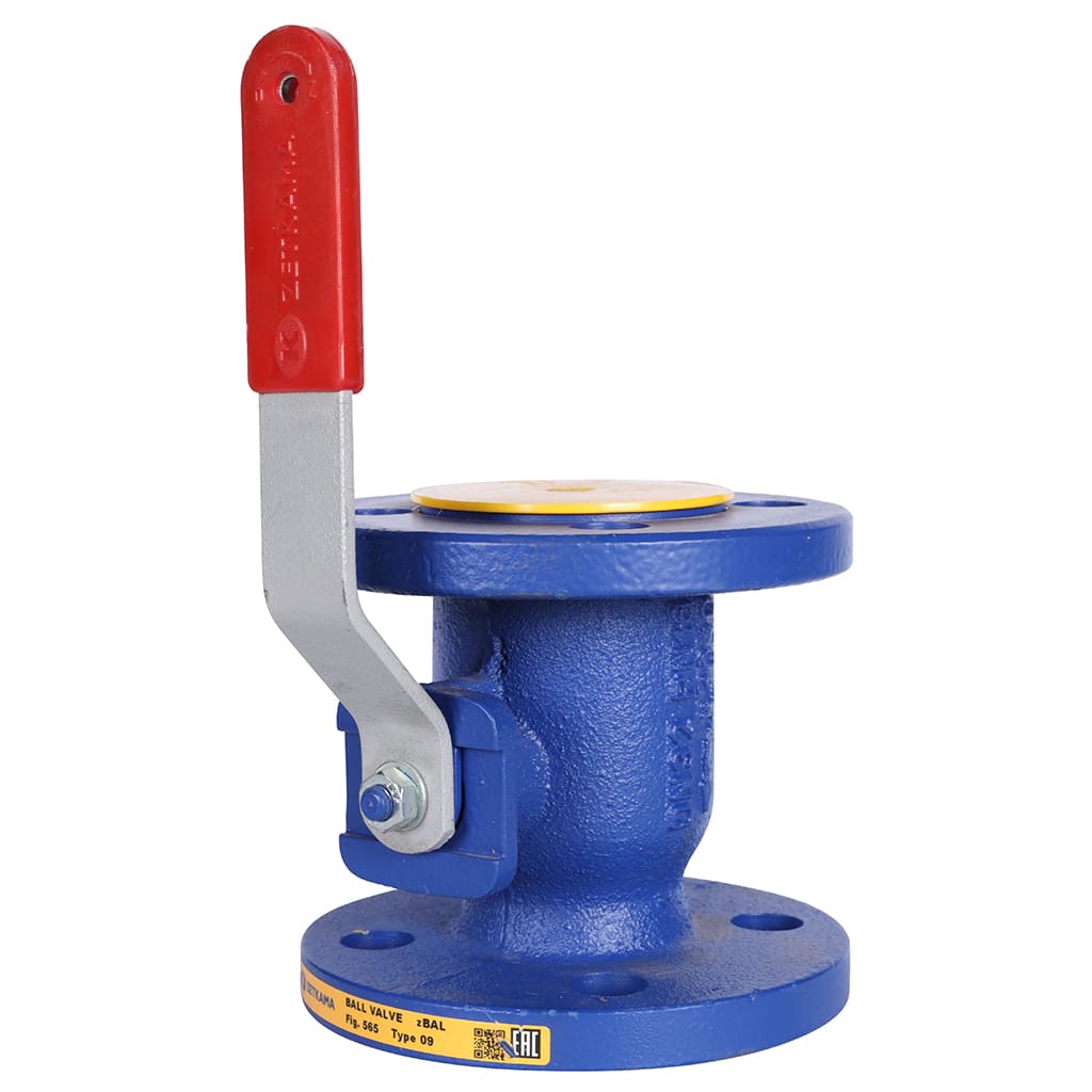 Кран шаровой ZETKAMA 565A Ду32 Ру16 фланцевый, 565A032C09