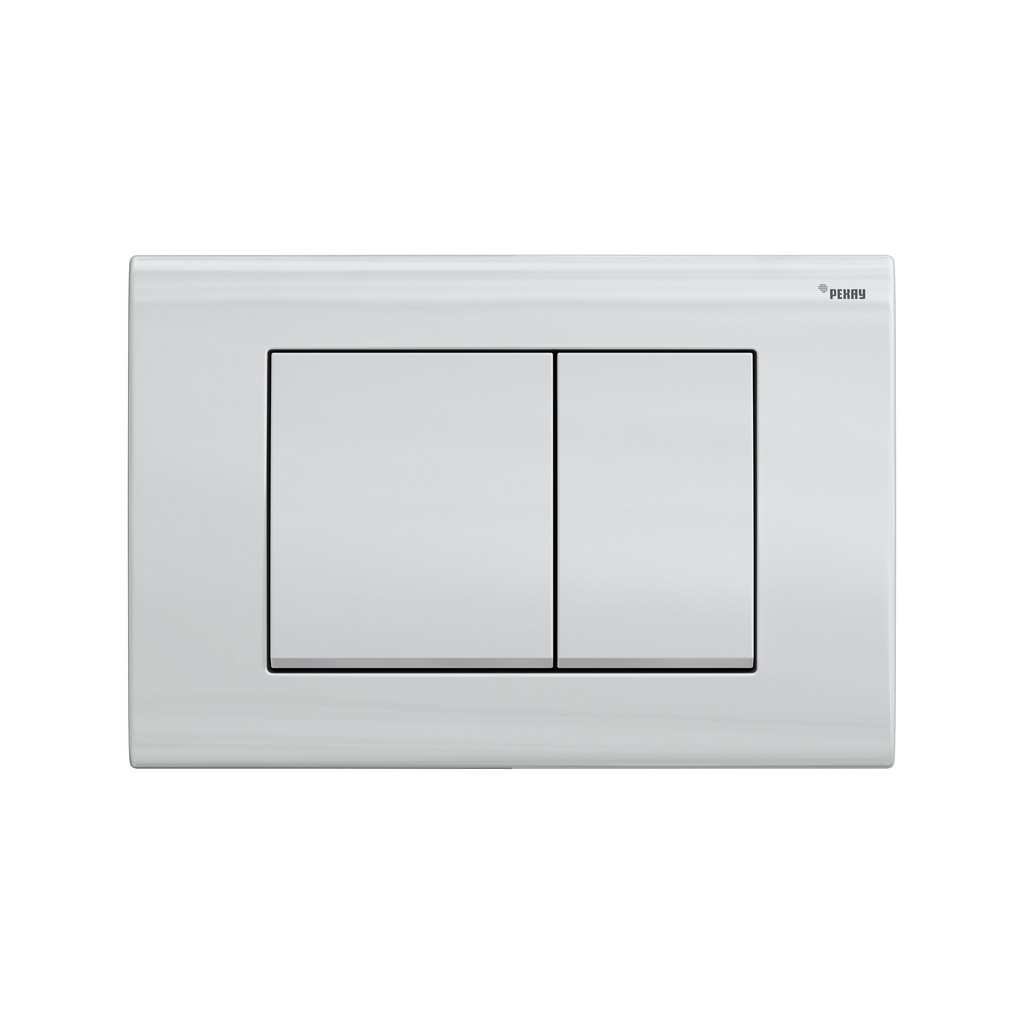 Комплект инсталляции РЕХАУ NOVAFLOW с панелью смыва NOVA QUAD 001 с прямоугольными клавишами, пластик, белый, глянцевый, 19101021001