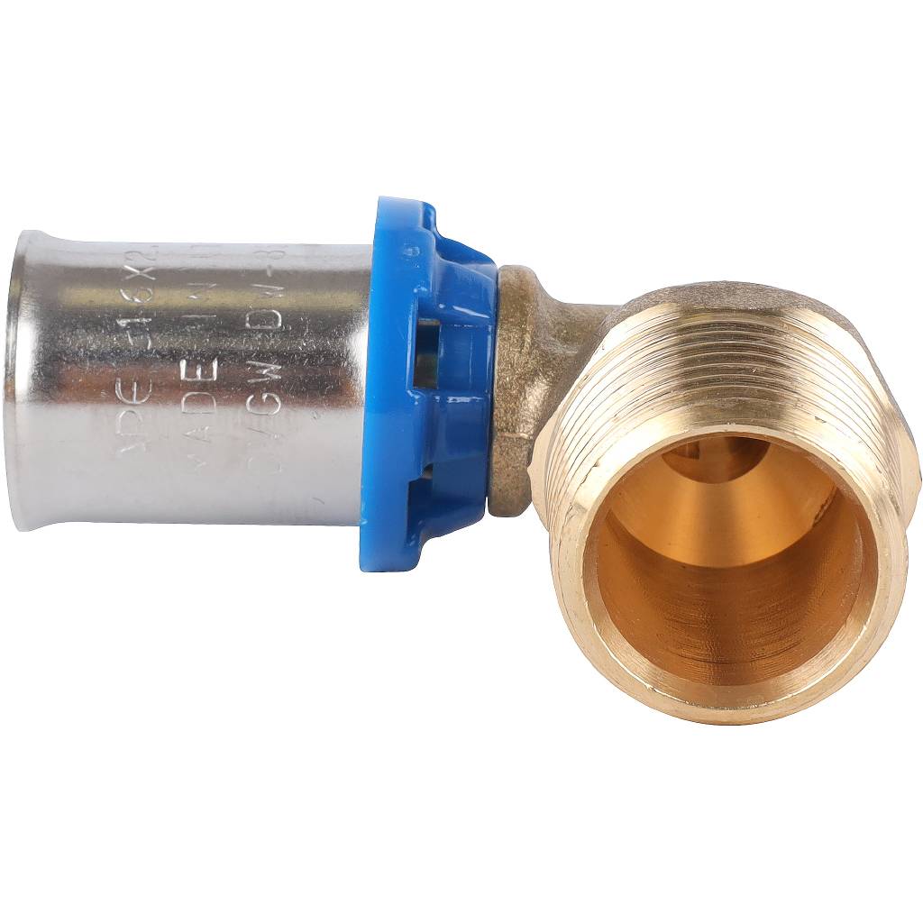 Угольник-переходник APE с наружной резьбой 1/2 х16 для металлопластиковых труб прессовой, ARL3003100