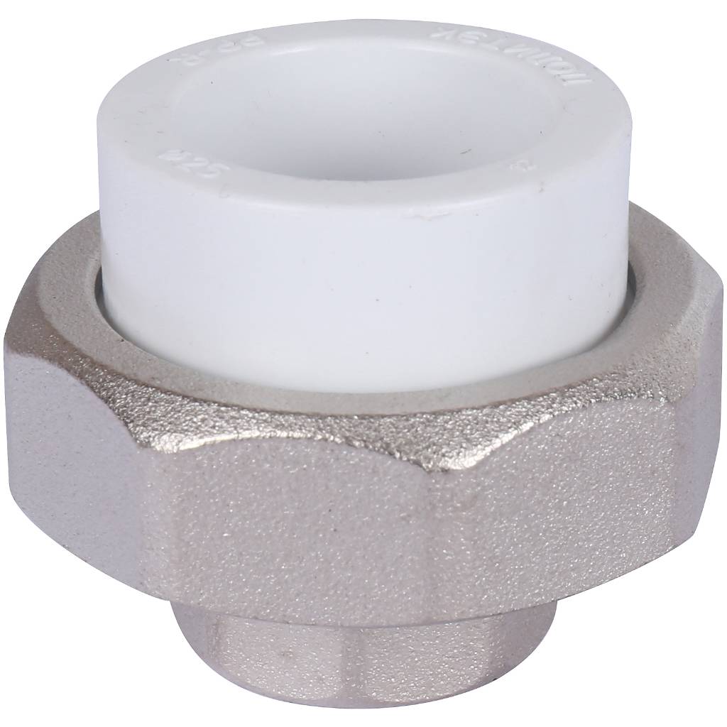 Муфта разъемная с внутренней резьбой Политэк 25х1/2 для полипропиленовых труб под сварку (цвет белый), 9801002512