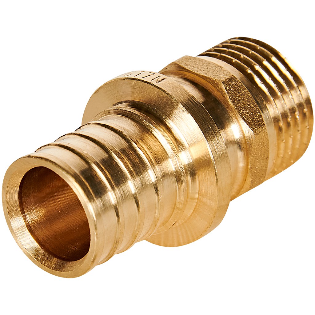 Переходник с наружной резьбой ROMMER 20х2.0xG 1/2 для труб из сшитого полиэтилена аксиальный, RFA-0001-200212