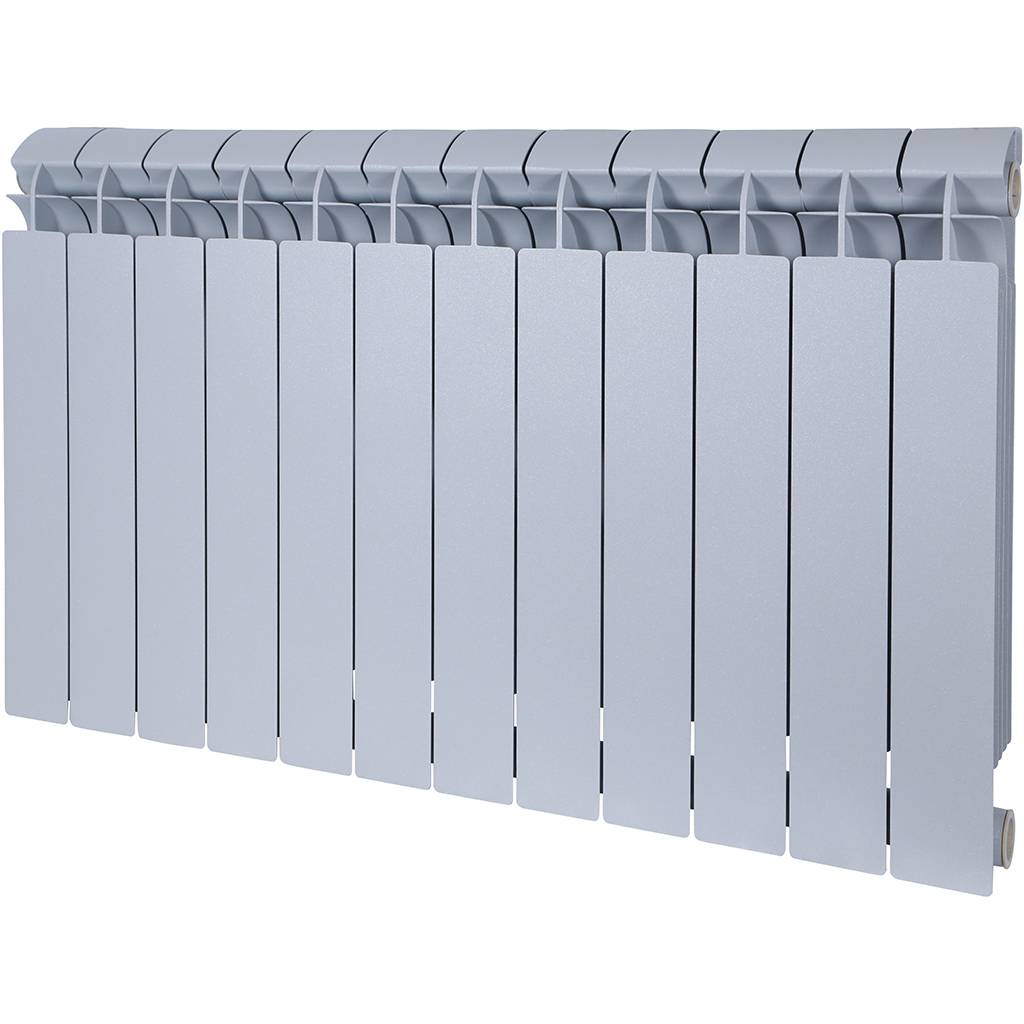Радиатор биметаллический Global STYLE PLUS 500 12 секций боковое подключение (цвет cod.08 grigio argento opaco metallizzato 2676 (серый)), 155272