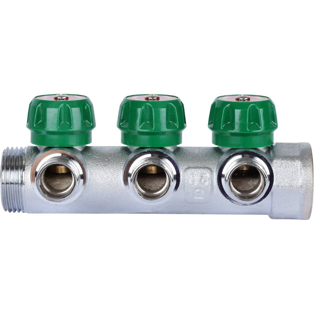 Коллектор регулирующий STOUT 1, 3 отвода 1/2  плоское уплотнение