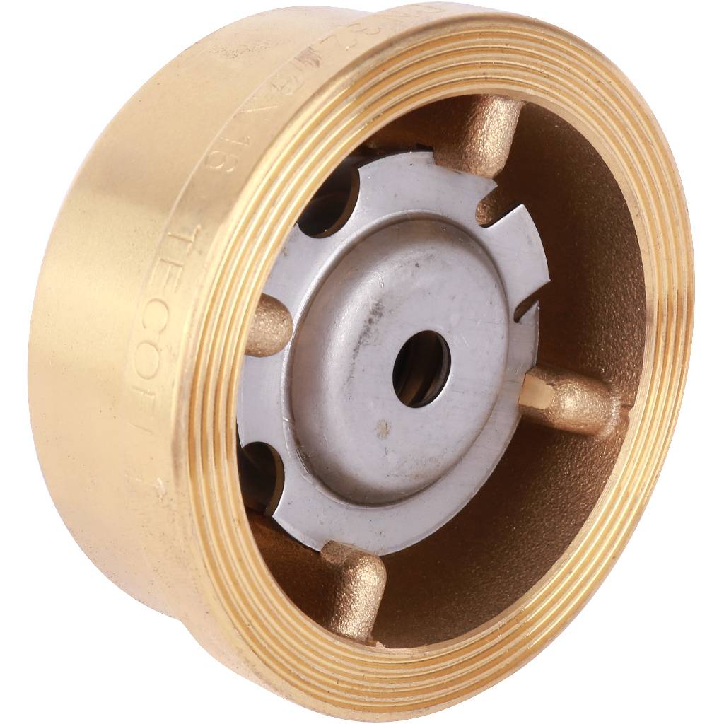 Клапан обратный осевой Tecofi Ду32 Ру16 межфланцевый из латуни, CA7441-0032