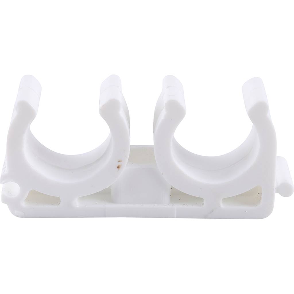 Двойное крепление Kalde d=20 для полипропиленовых труб под сварку (цвет белый), 3592-bck-202200