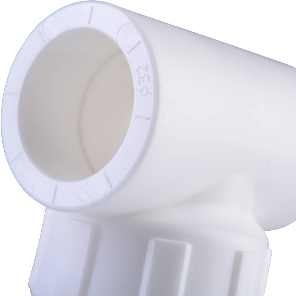 Тройник Политэк 32x1 с наружной резьбой для полипропиленовых труб под сварку (цвет белый)