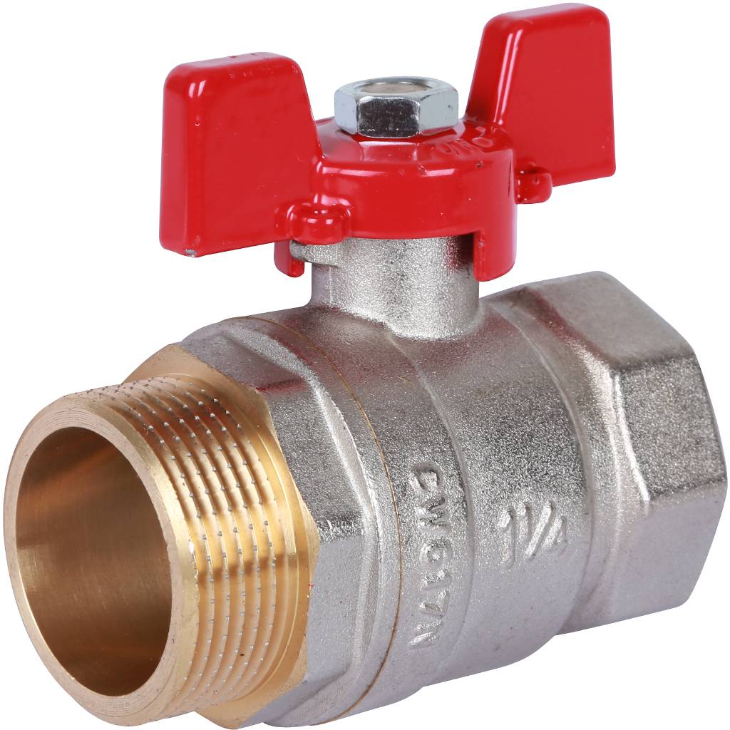 Кран шаровой ROMMER 1 1/4 ВН/НР, ручка бабочка, RBV-0004-0210232