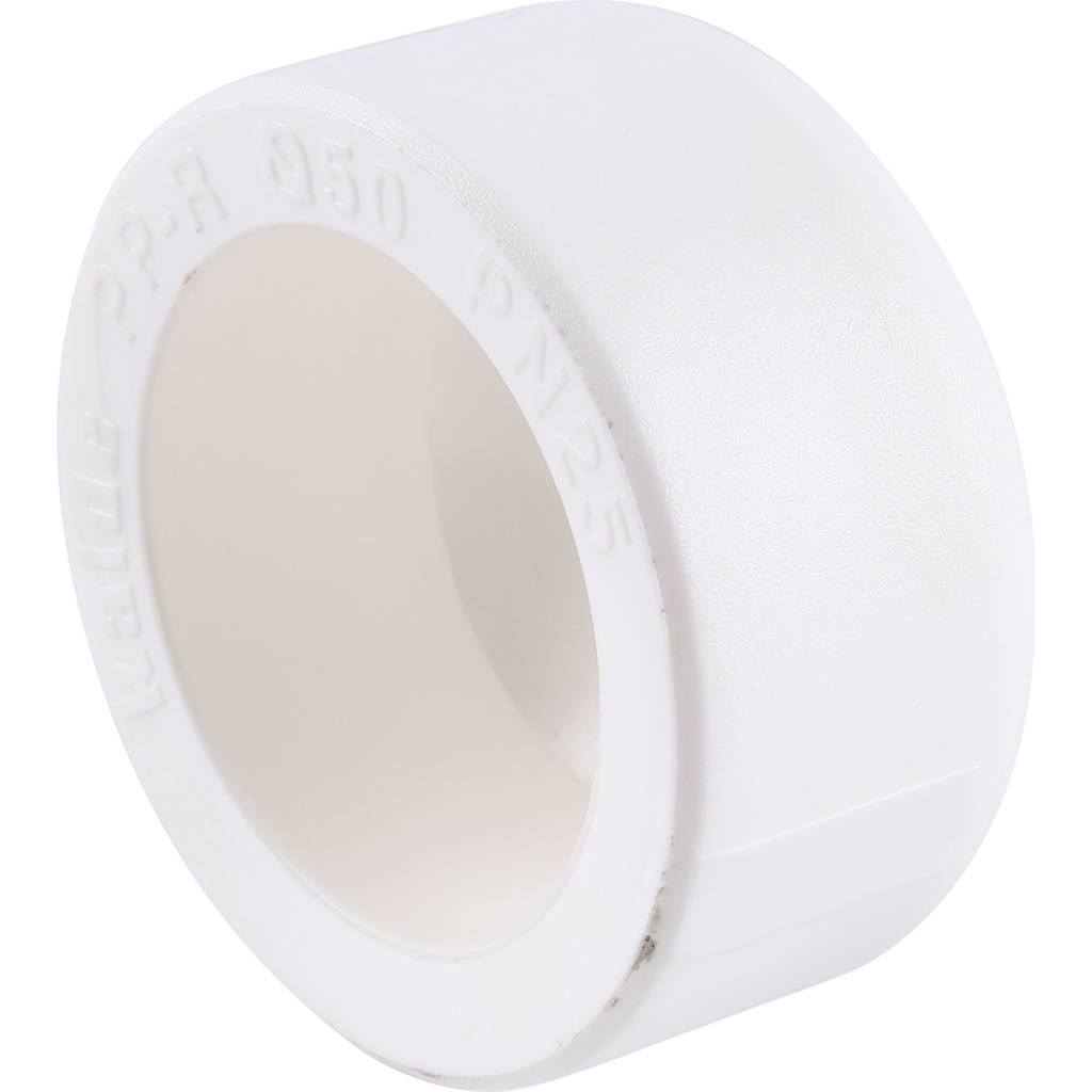 Заглушка Kalde d=50 для полипропиленовых труб под сварку (цвет белый)