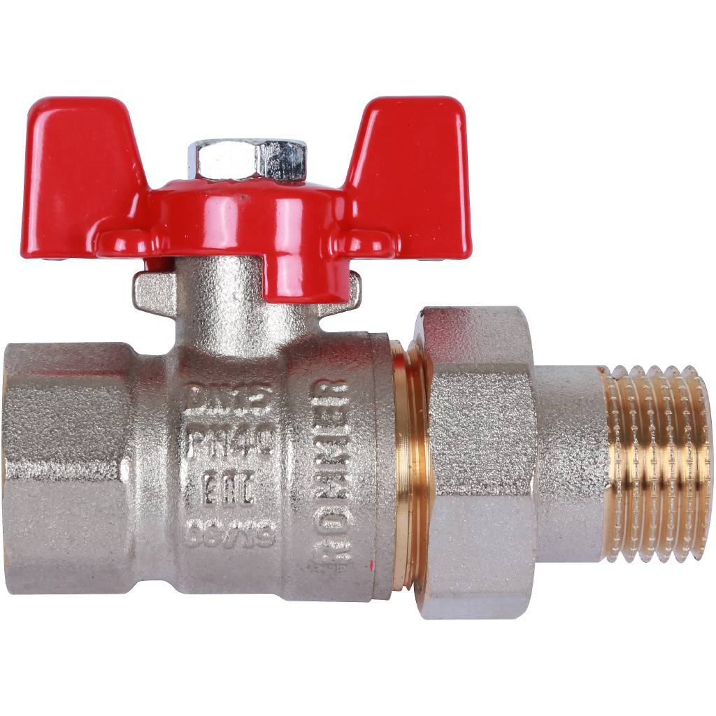 Кран шаровой ROMMER с американкой 1/2 ВН/НР, ручка бабочка, RBV-0005-0510215