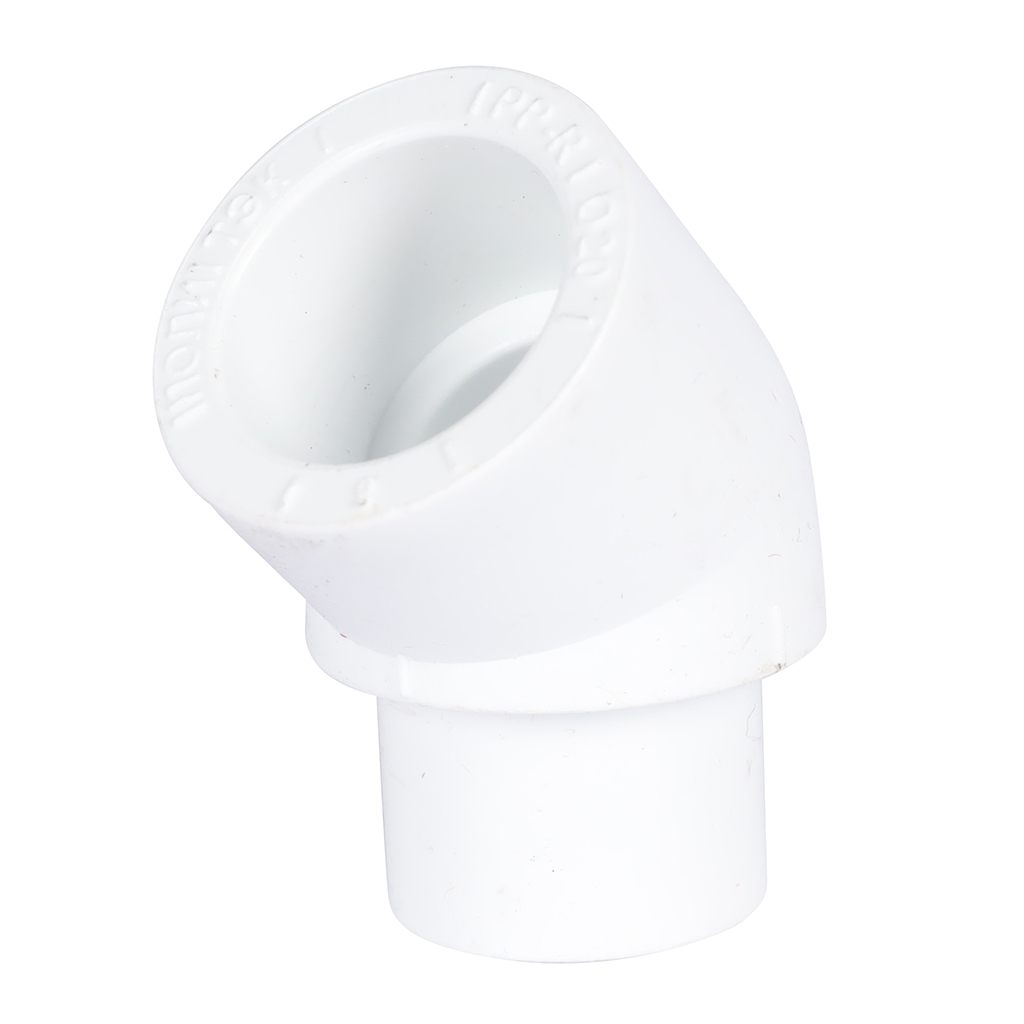 Угольник Политэк d=20 45* внутр./наруж.  для полипропиленовых труб под сварку (цвет белый), 9422002045