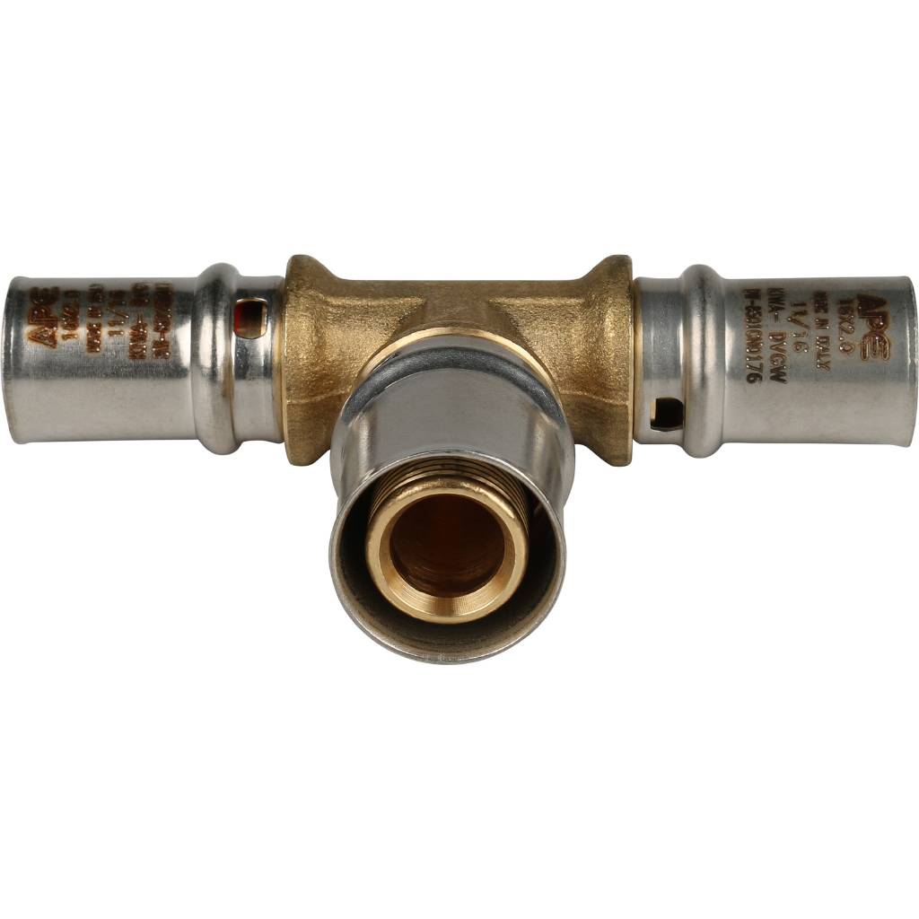 Тройник переходной STOUT 16x20x16 для металлопластиковых труб прессовой, SFP-0005-162016