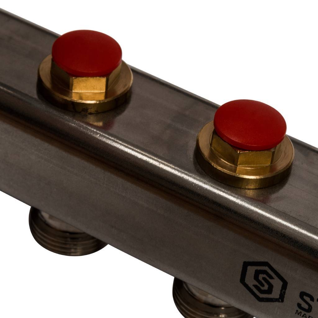 Коллектор из нержавеющей стали в сборе без расходомеров STOUT 4 выхода, SMS 0912 000004