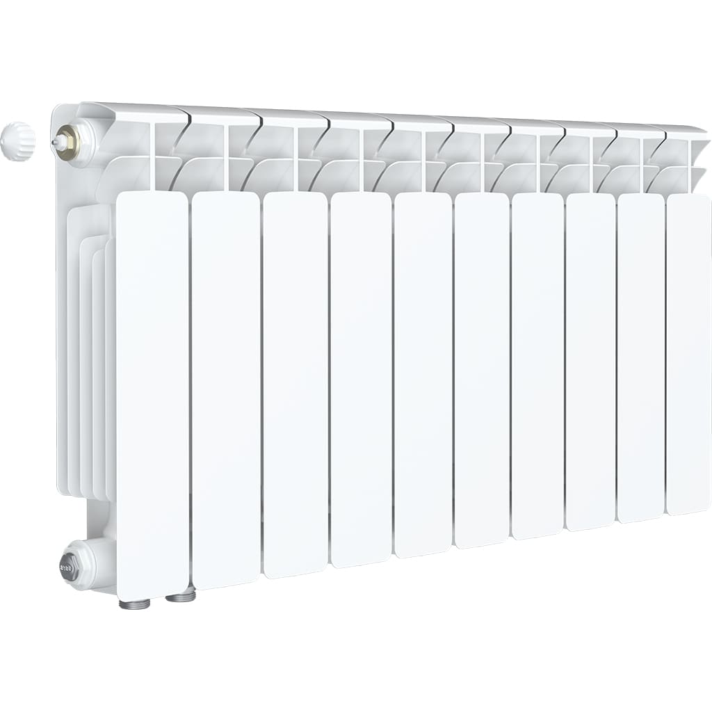 Радиатор биметаллический RIFAR BASE VENTIL 350 10 секции BVRL нижнее правое подключение (белый RAL 9016), 1RB35.VС-10