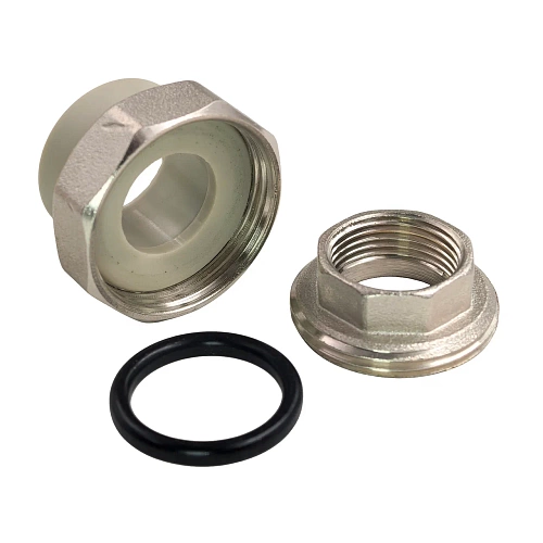 Муфта комбинированная разъемная (Американка) PPR внутренняя резьба 25х 3/4,  серый, RTP