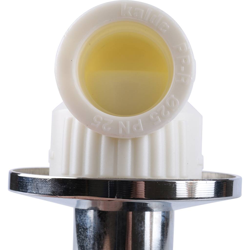 Вентиль Kalde c хромированной ручкой под штукатурку (d=25), 3242-vle-250000