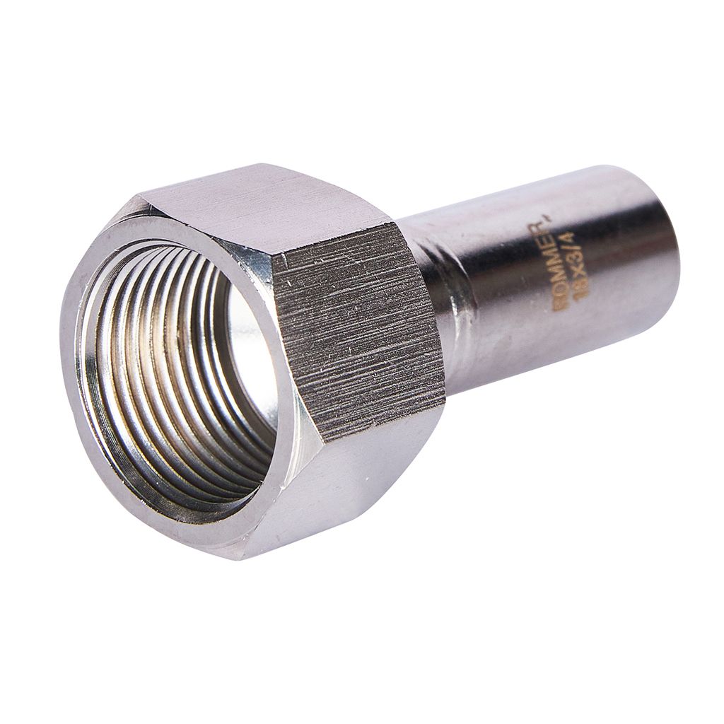 Вставка переходная НПр-ВР ROMMER 18х3/4 из нержавеющей стали прессовой, RSS-0023-001834