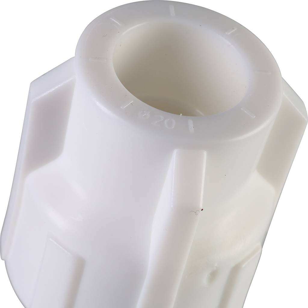 Муфта комбинированная Политэк 20х3/4 наруж. резьба для полипропиленовых труб под сварку (цвет белый)