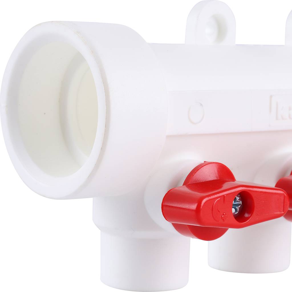 Коллектор с запорными кранами для полипропиленовых труб Kalde (3 выхода)