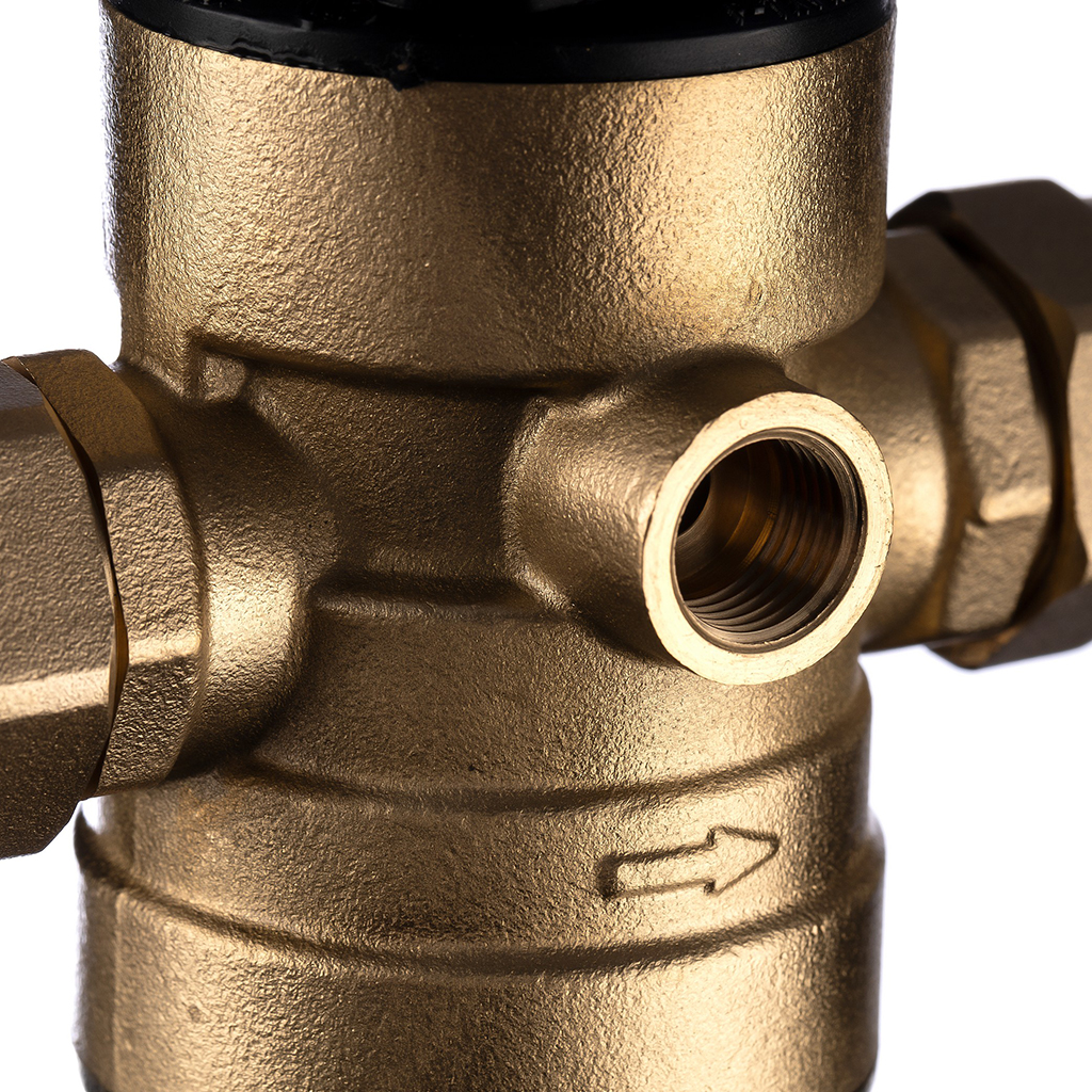 Фильтр самопромывной Гейзер-Бастион 7508155201 1/2 для горячей воды, с регулятором давления, d52,5, 32682