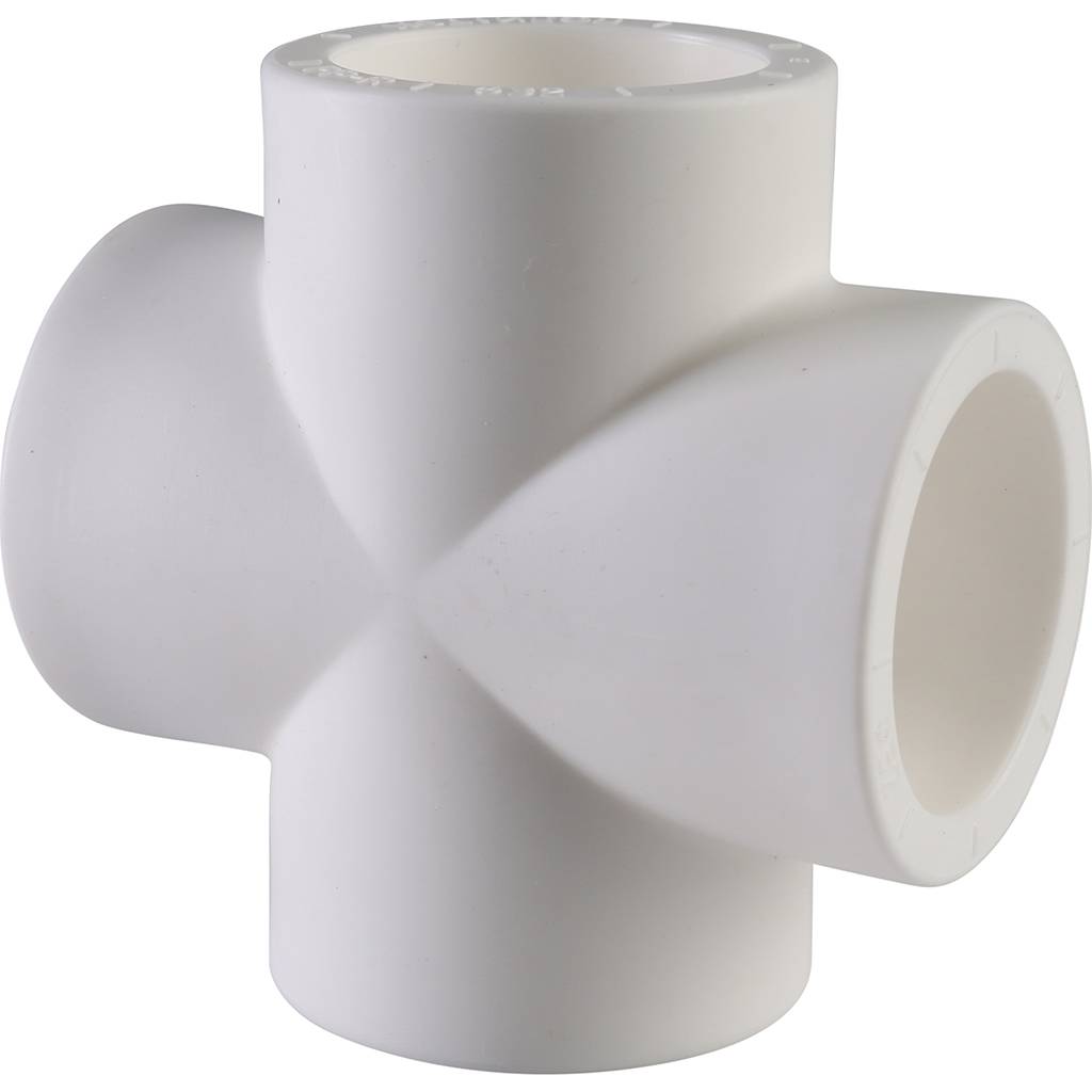 Крестовина Политэк d=32 для полипропиленовых труб под сварку (цвет белый), 9000003232