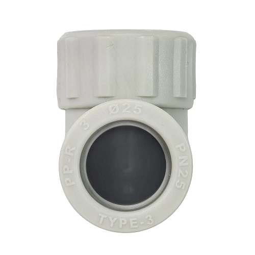 Угольник комбинированный PPR внутренняя резьба 25х 1/2,  серый, РТП