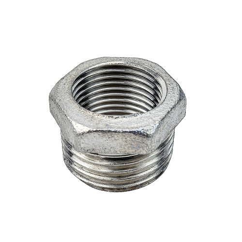 Футорка, латунь, наружная/внутренняя резьба 1/2х3/8, никель, РТП