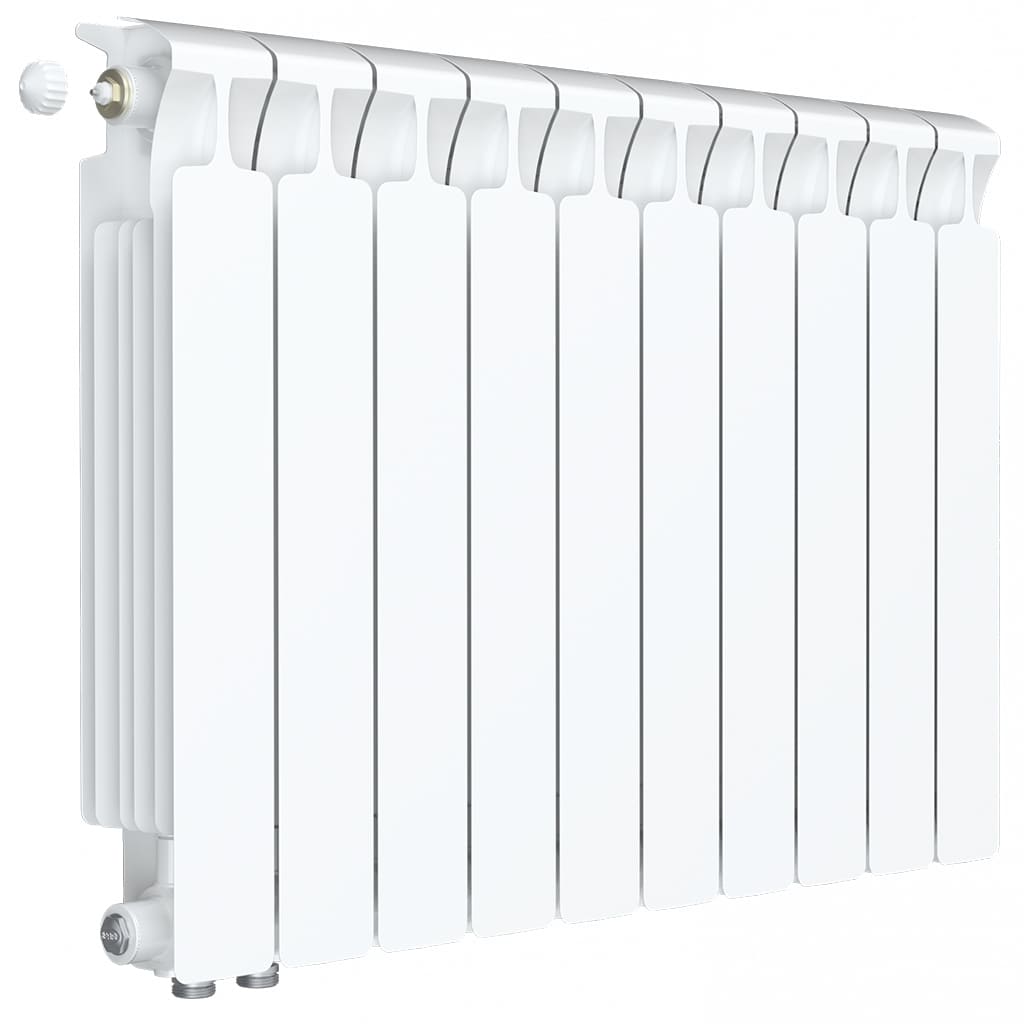 Радиатор биметаллический RIFAR MONOLIT VENTIL 500 MVL 10 секций нижнее левое подключение (белый RAL 9016), 3RM50.VL-10