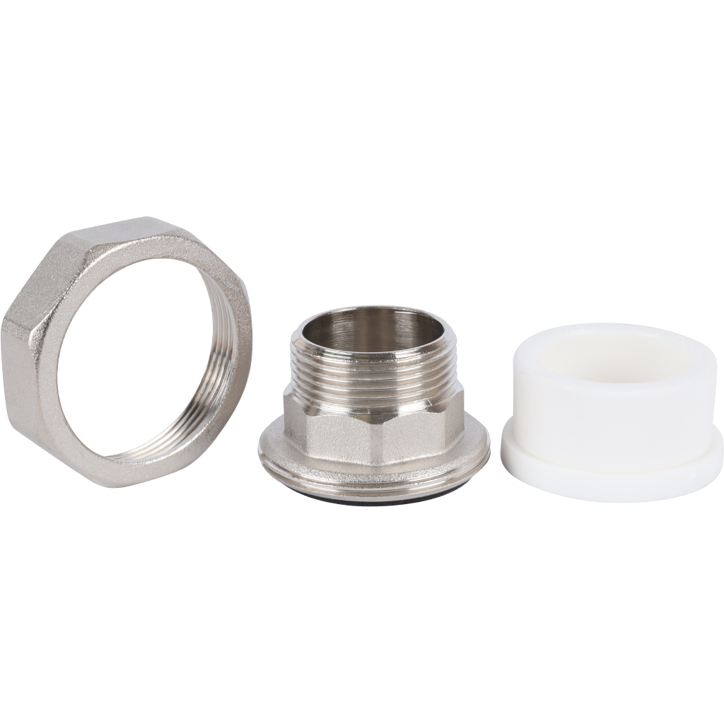 Муфта разъемная Политэк 40х1 1/4 с наружной резьбой для полипропиленовых труб под сварку (цвет белый), 7000240114