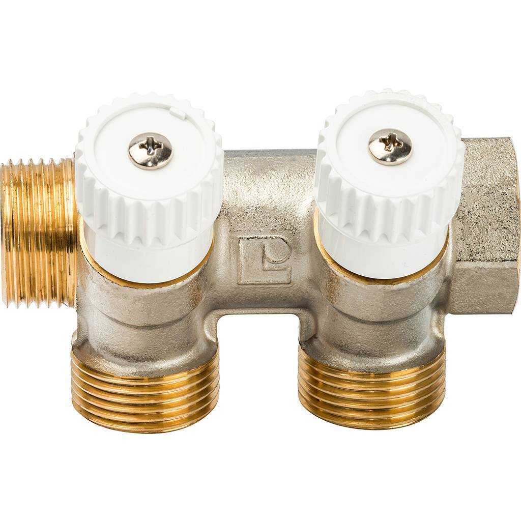 LUXOR 2-х ходовой коллектор с перекрывающими кранами CP 462 (G3/4xG1/2)