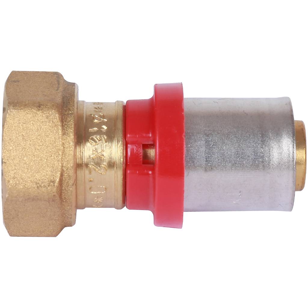 Муфта TIEMME с накидной гайкой и плоской прокладкой 16x1/2, 1670021(аналог 1650034)