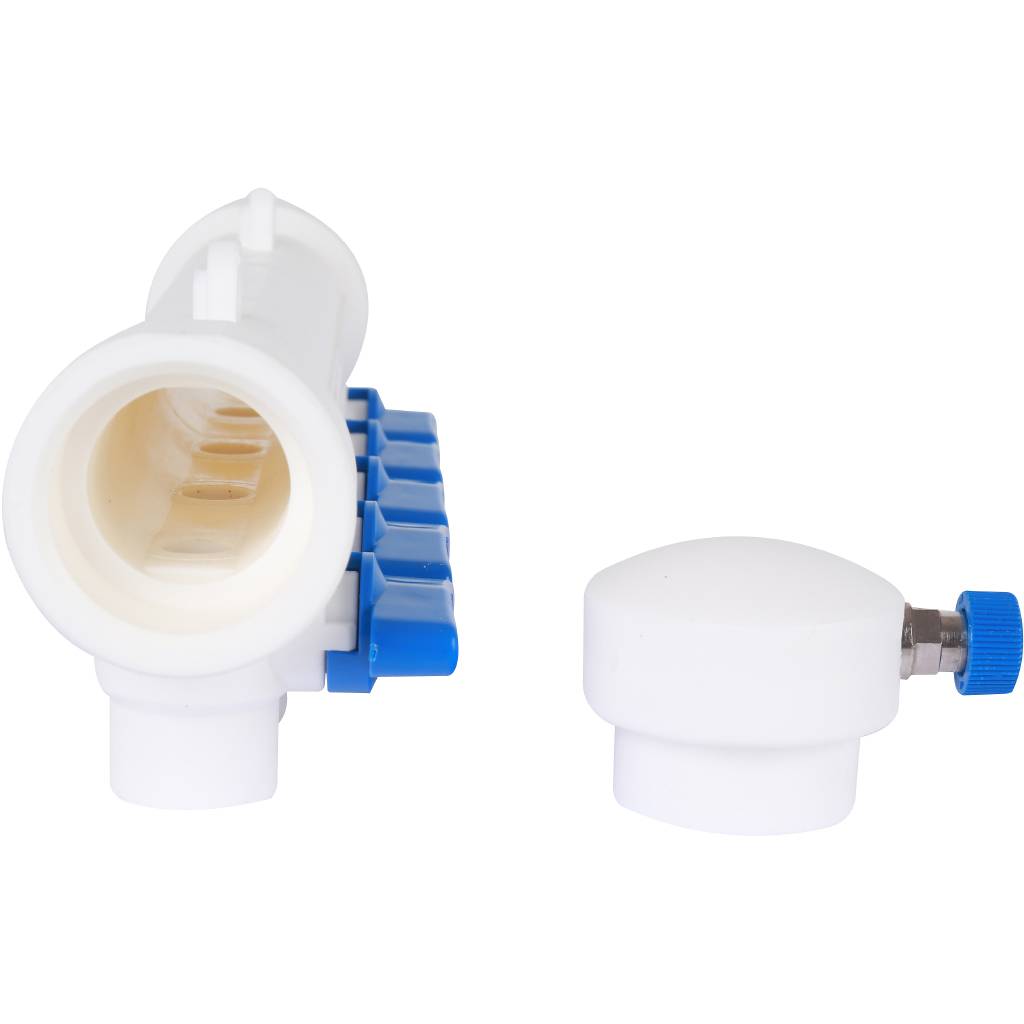 Коллектор с воздухоотводчиком и запорными кранами Kalde (5 выходов)