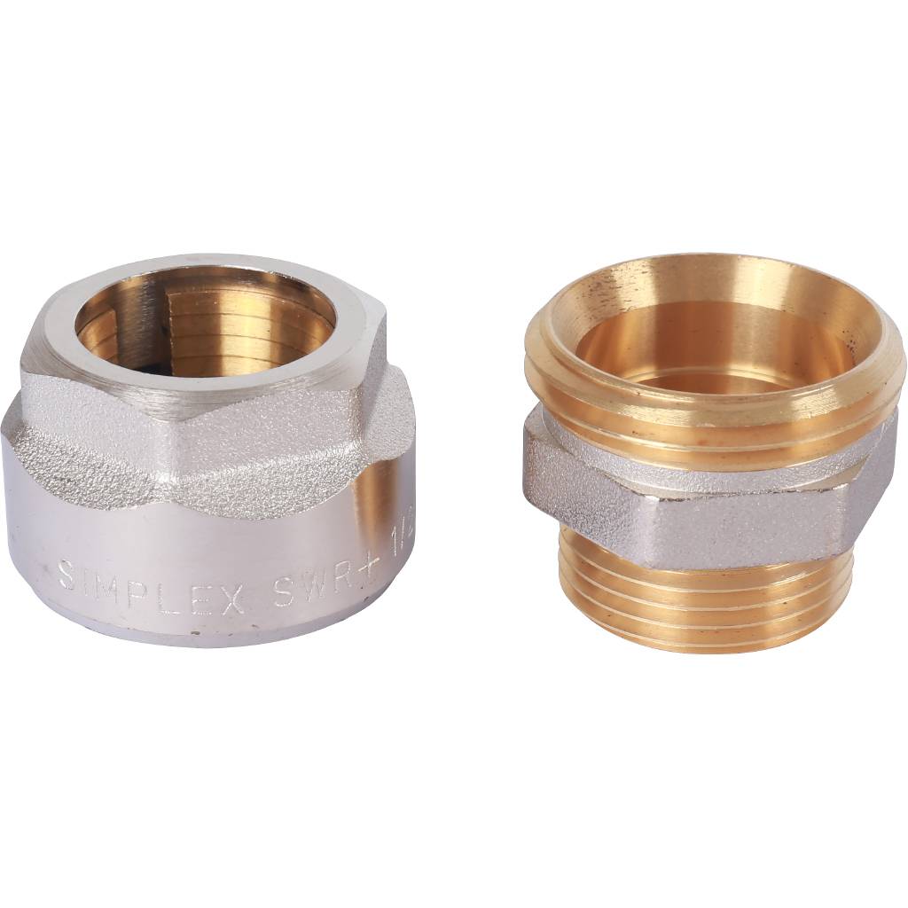 Фитинг Meibes резьбовой латунный Plus для стальных труб 1/2”*3/4” НР, F13063