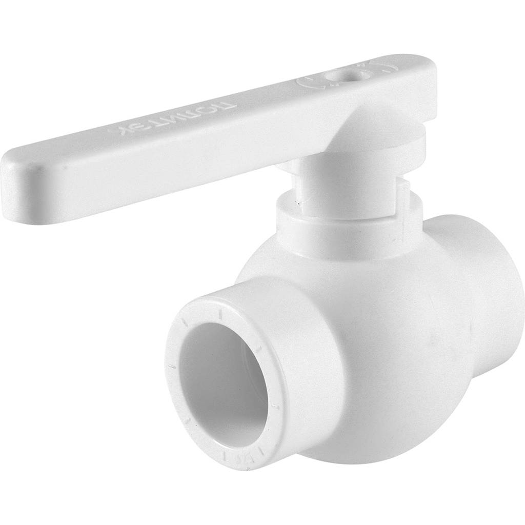 Кран шаровой Политэк d=25 для полипропиленовых труб под сварку (цвет белый), 9900000025