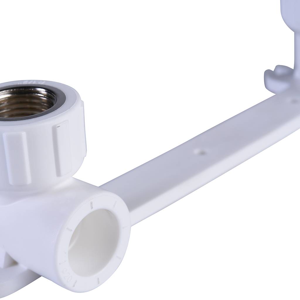 Настенный комплект Политэк 20х1/2 с внутренней резьбой для смесителя для полипропиленовых труб под сварку (цвет белый), 9600202012