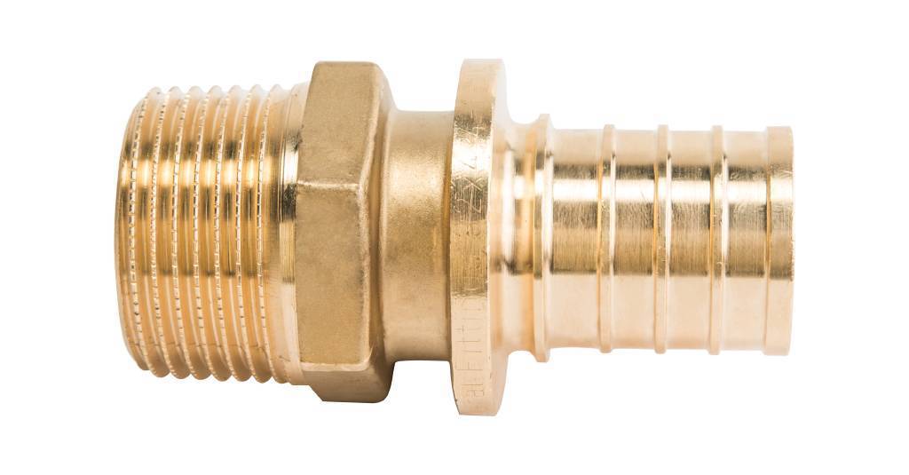 Переходник STOUT с наружной резьбой 25xR 3/4 для труб из сшитого полиэтилена аксиальный