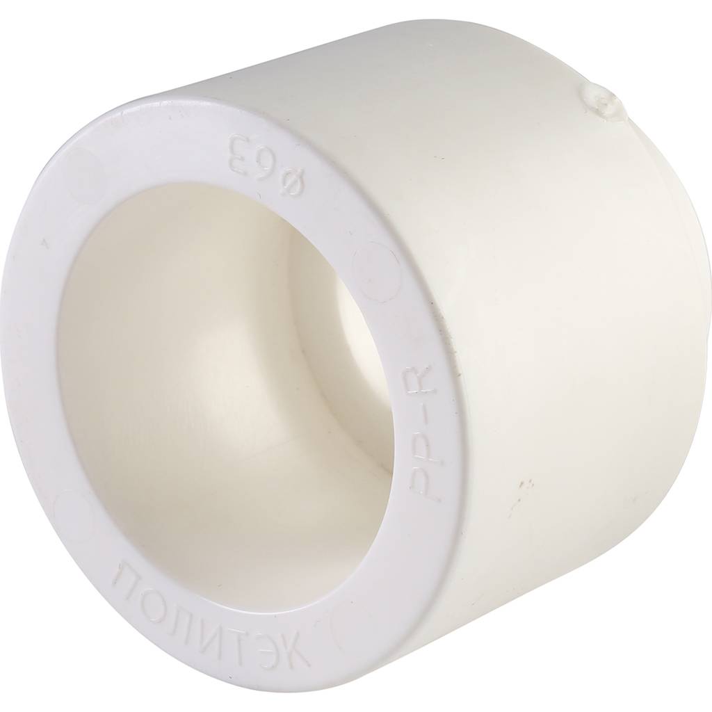 Муфта переходная внутр./наруж. Политэк 63х32 для полипропиленовых труб под сварку (цвет белый)