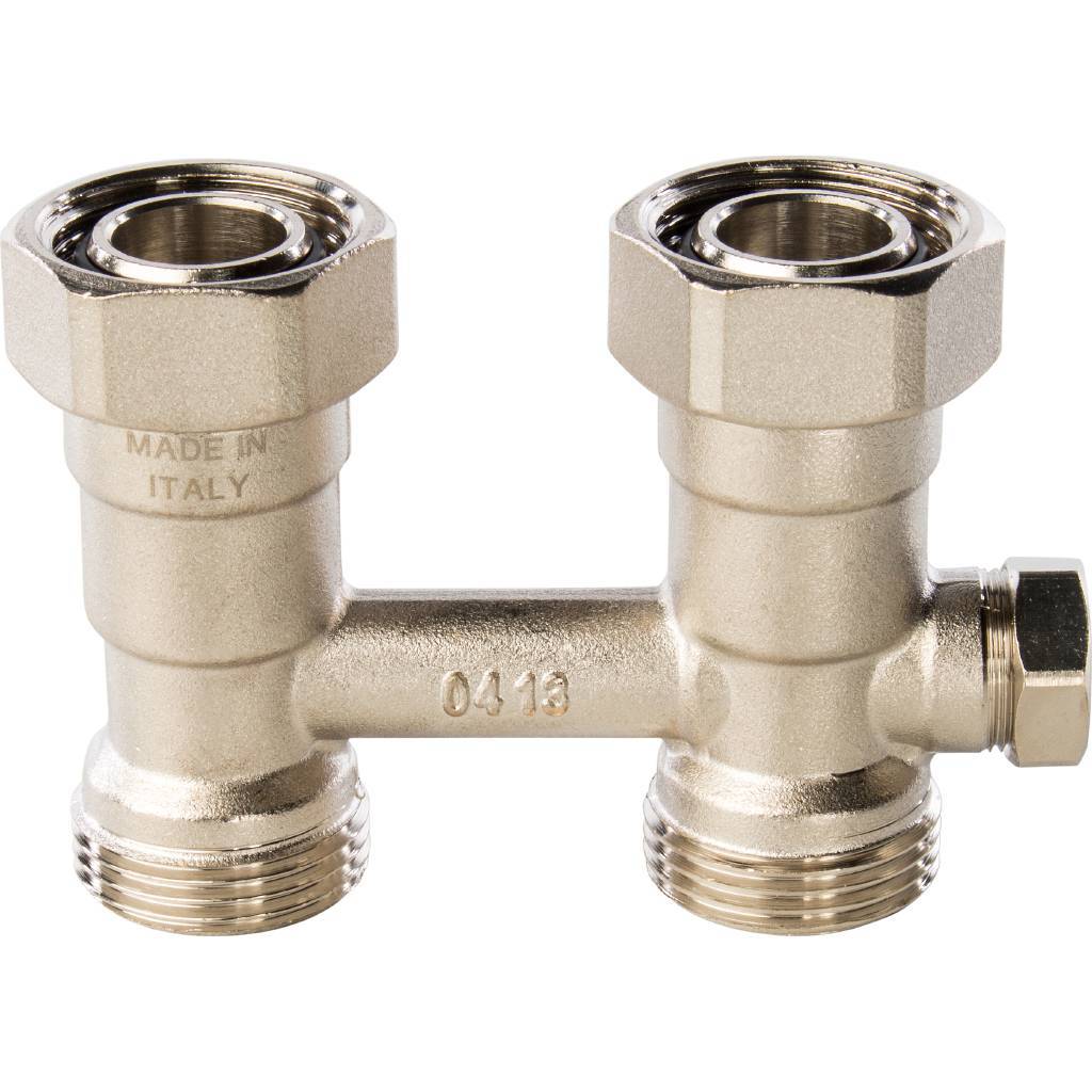 Узел нижнего подключения радиатора STOUT для однотрубной системы, прямой 3/4, SVH-0001-000020