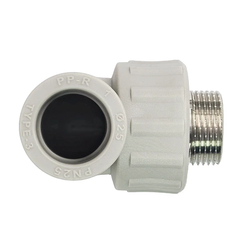 Угольник комбинированный PPR наружная резьба 25х 3/4,  серый, РТП
