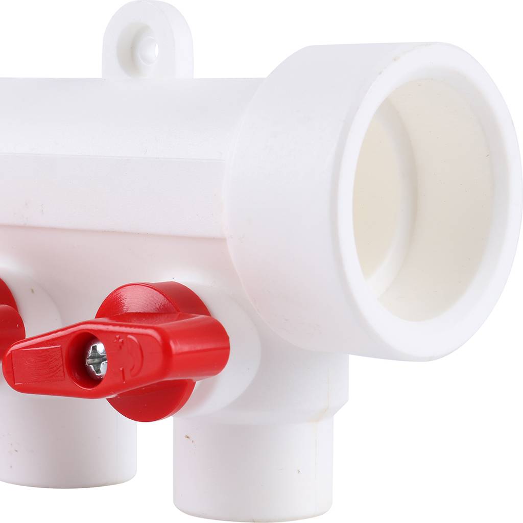 Коллектор с воздухоотводчиком и запорными кранами Kalde (6 выходов)