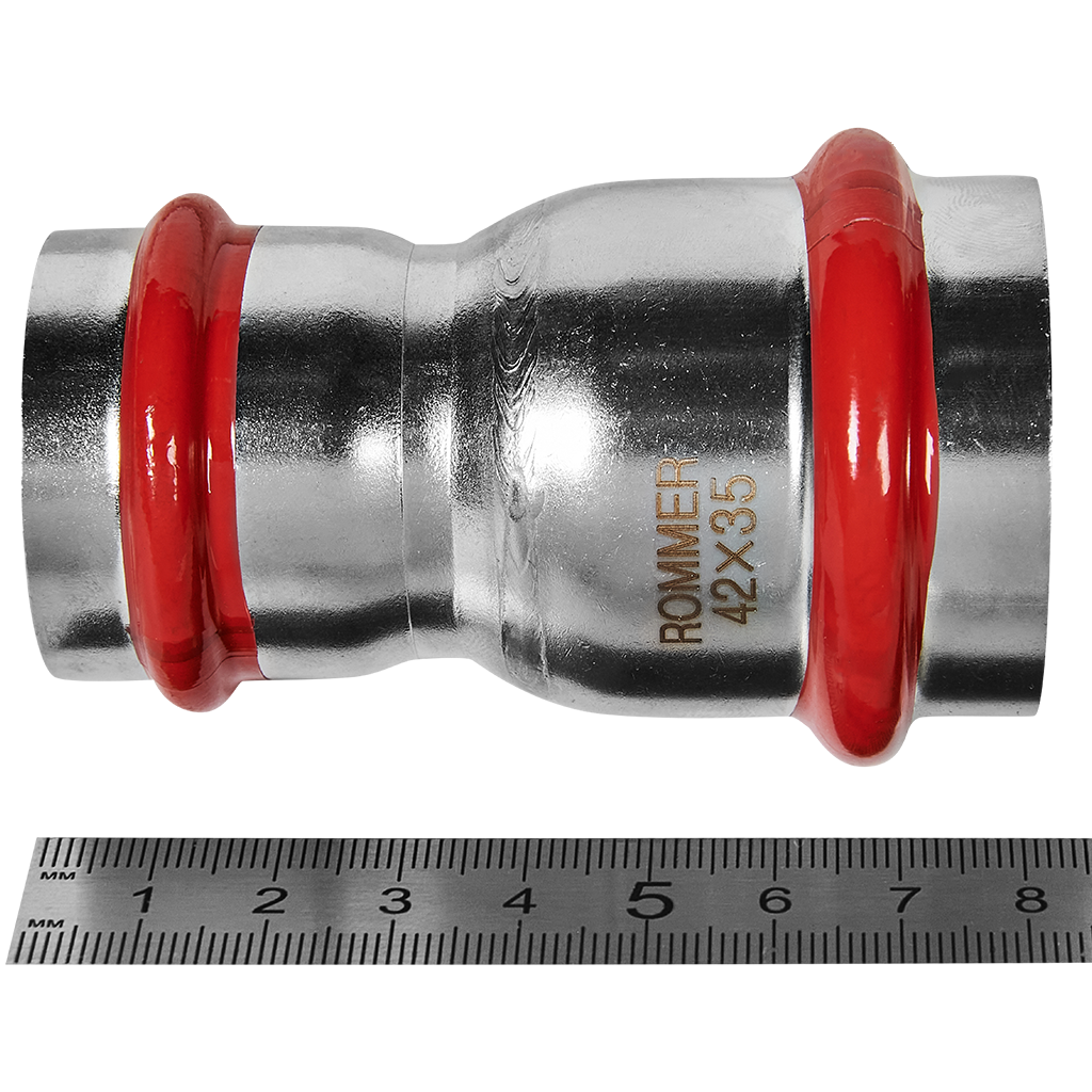 Муфта ROMMER переходная, 42х35, из нержавеющей стали прессовой