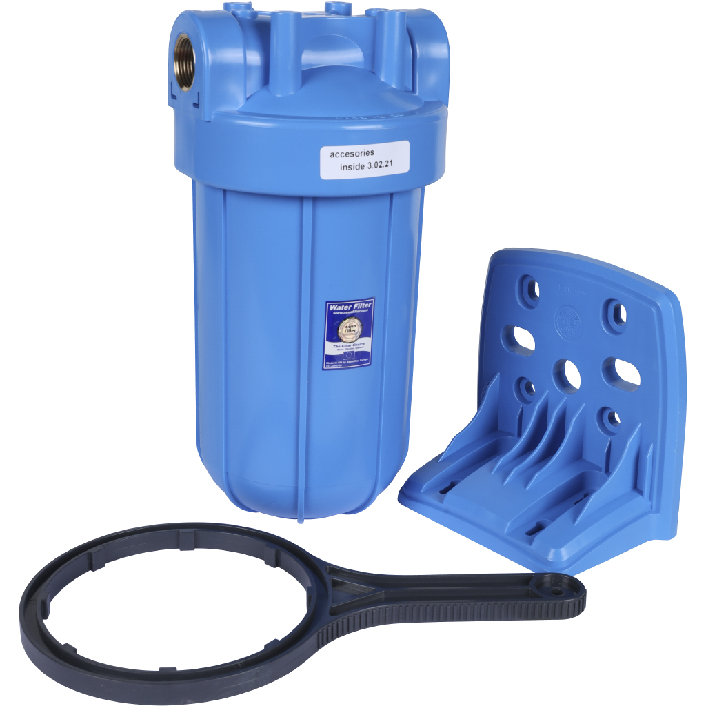 Корпус 10ВВ AquaFilter AQM вход 1  FH10B1-B-WB фильтр в сборе (колба, ключ, кронштейн, манометр) без картриджа